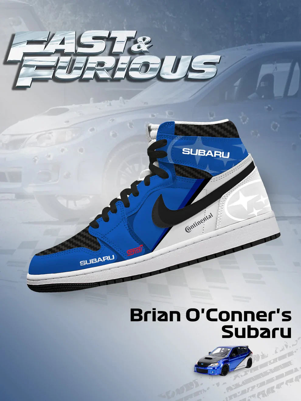Chaussures J1 pour l'Impreza WRX STI de Brian O'Conner