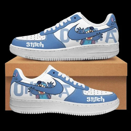 Chaussures F1 au design bleu et blanc à l'ambiance hawaïenne