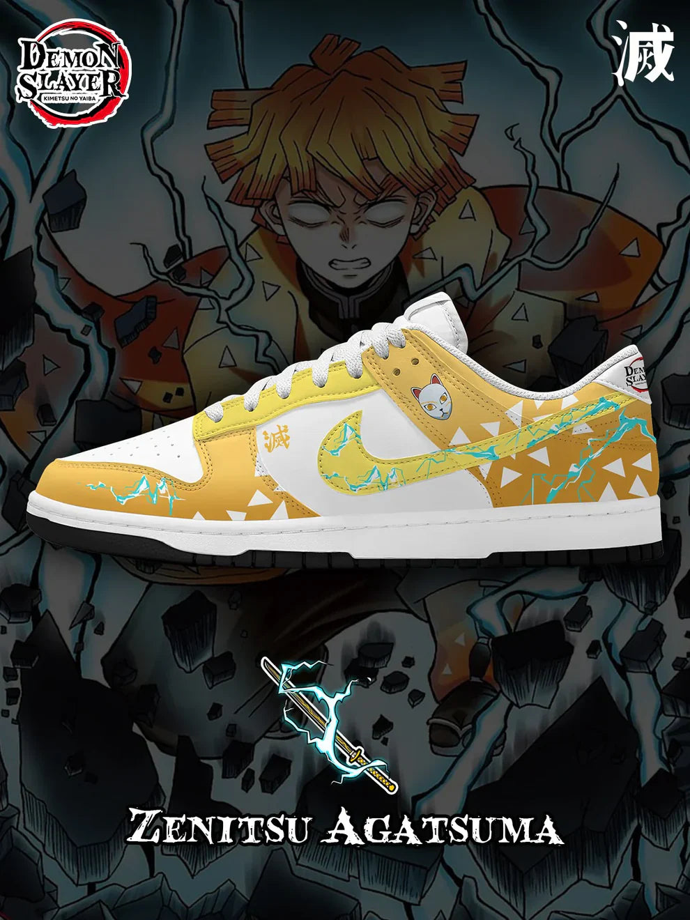 Zenitsu Agatsuma Design Chaussures J1 Basses