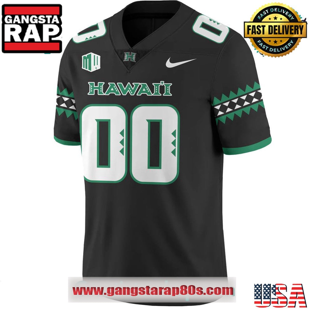 Hawaii Rainbow Warriors Special Edition New Custom Black Football Jersey