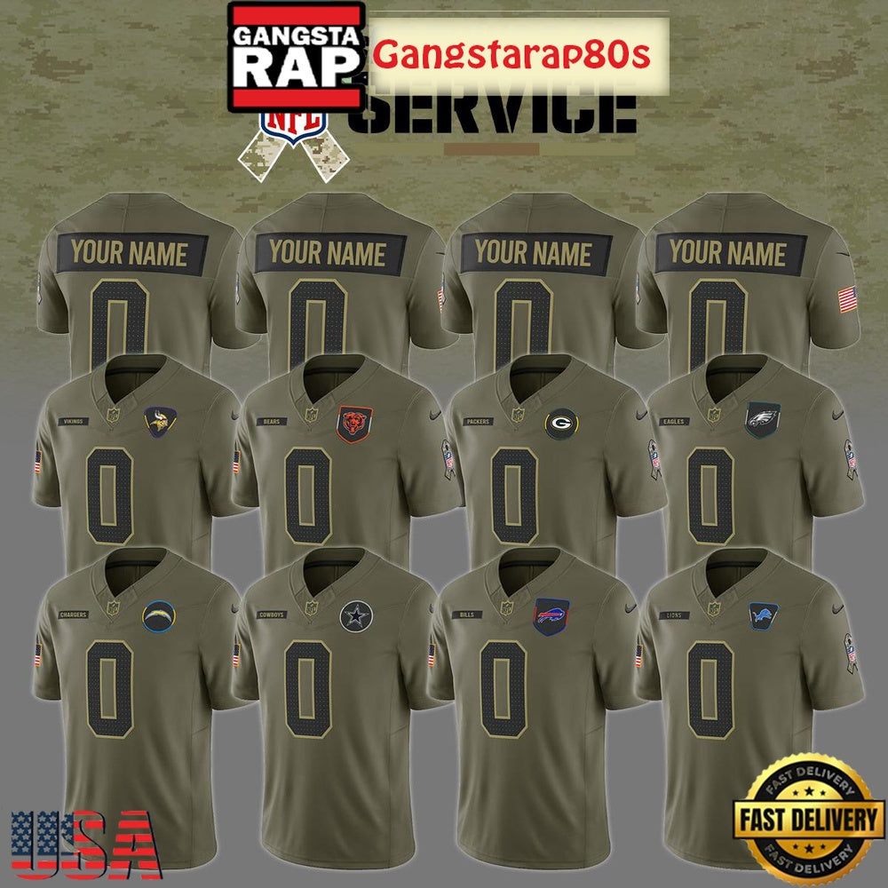 All NFL Teams Salure To Service New Season Custom Football Jersey