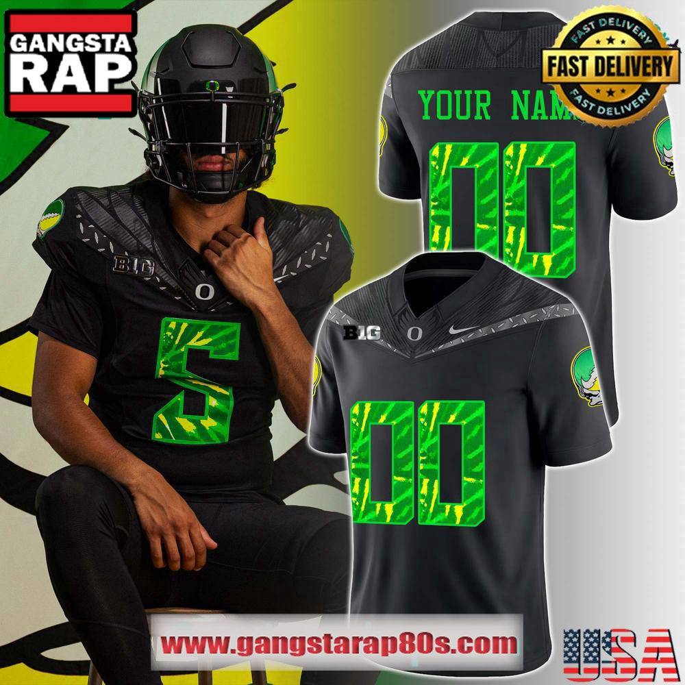 Oregon Ducks x Grateful Dead Special Collab Special Custom Football Jersey