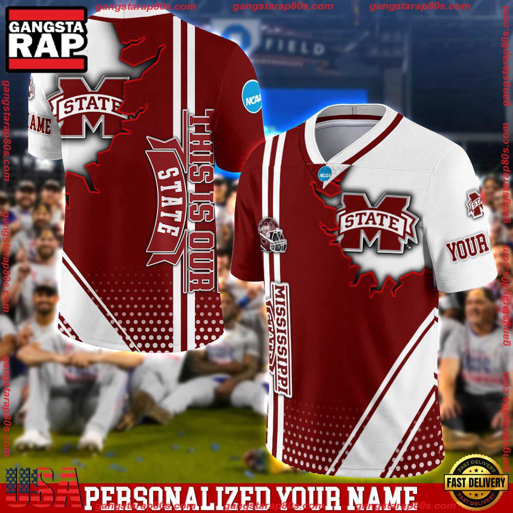 NCAA Customized Mississippi State Bulldogs Team Logo Player Football Jersey Shirt