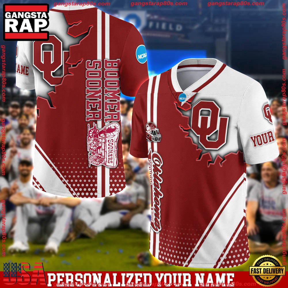 NCAA Customized Oklahoma Sooners Team Logo Player Football Jersey Shirt