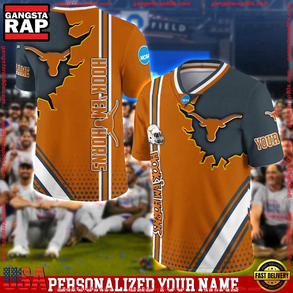 NCAA Customized Texas Longhorns Team Logo Player Football Jersey Shirt