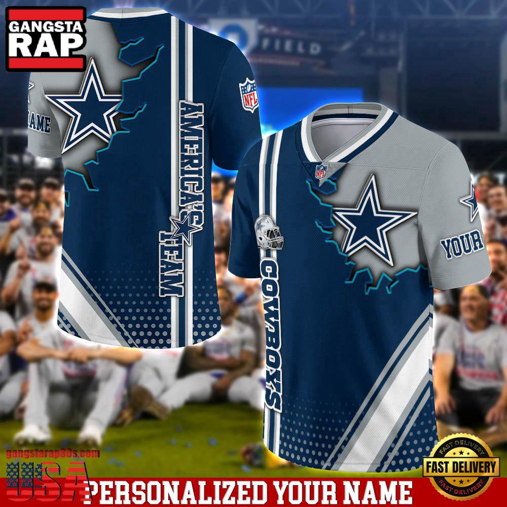 NFL Custom Name Dallas Cowboys Team Logo Football Jersey
