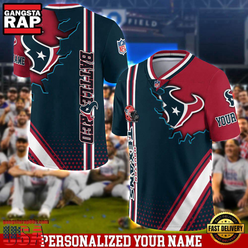 NFL Custom Name Houston Texans Team Logo Football Jersey