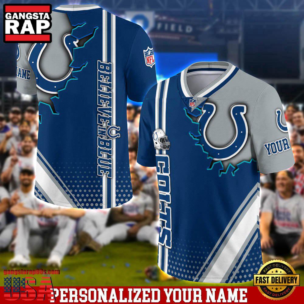NFL Custom Name Indianapolis Colts Team Logo Football Jersey