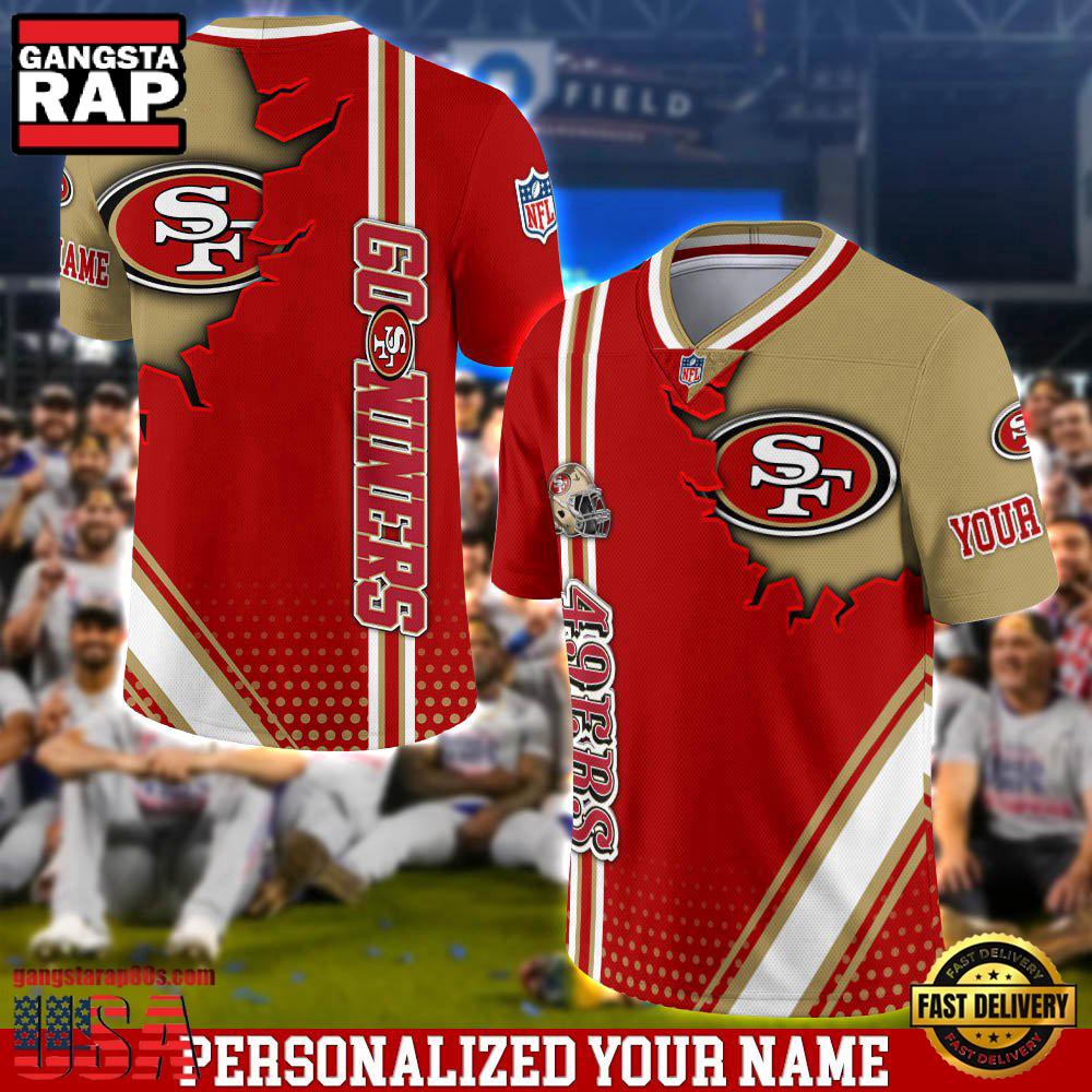 NFL Custom Name San Francisco 49ers Team Logo Football Jersey