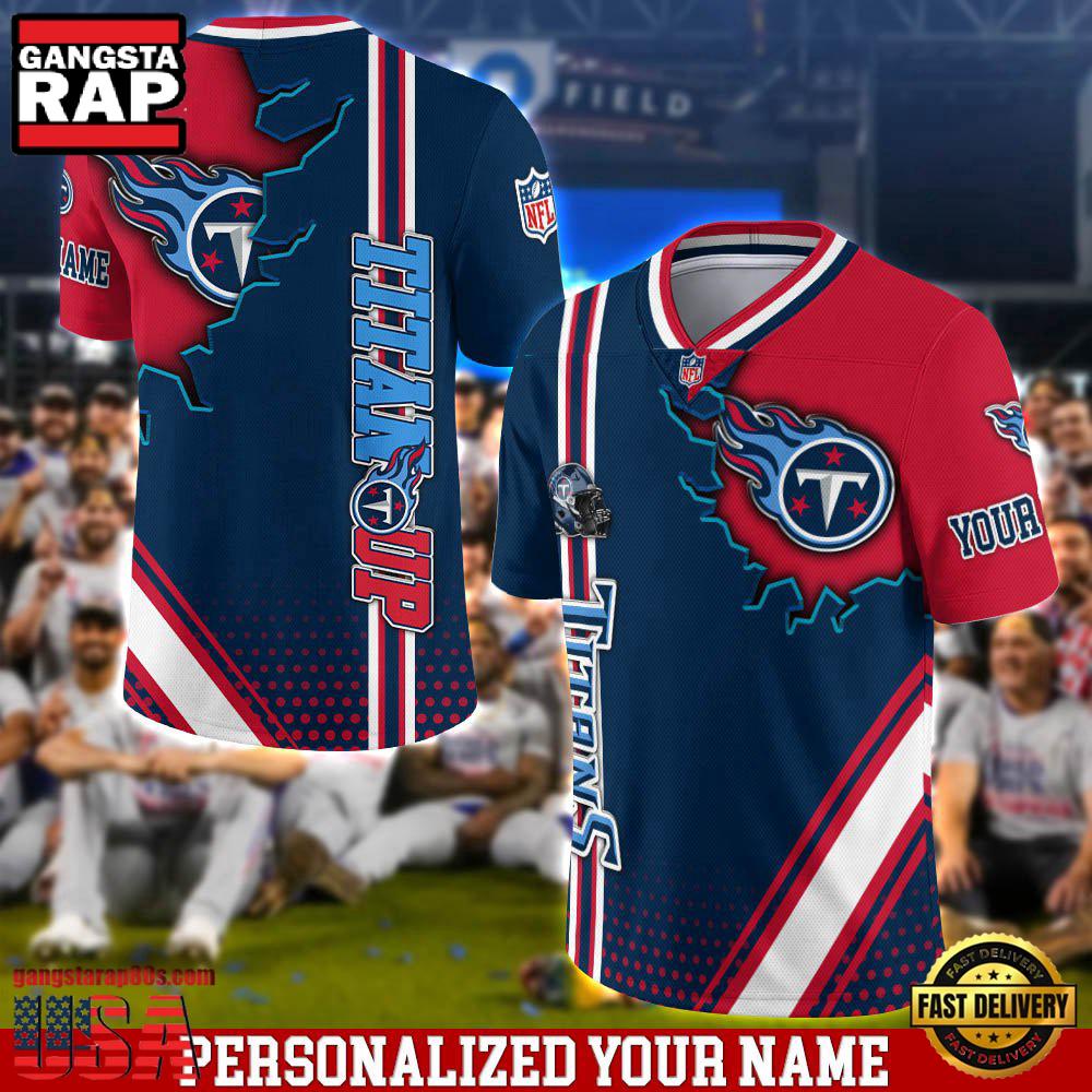 NFL Custom Name Tennessee Titans Team Logo Football Jersey