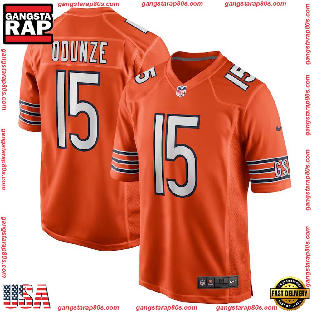 Rome Odunze Orange Chicago Bears Alternate Game Football Jersey Shirt