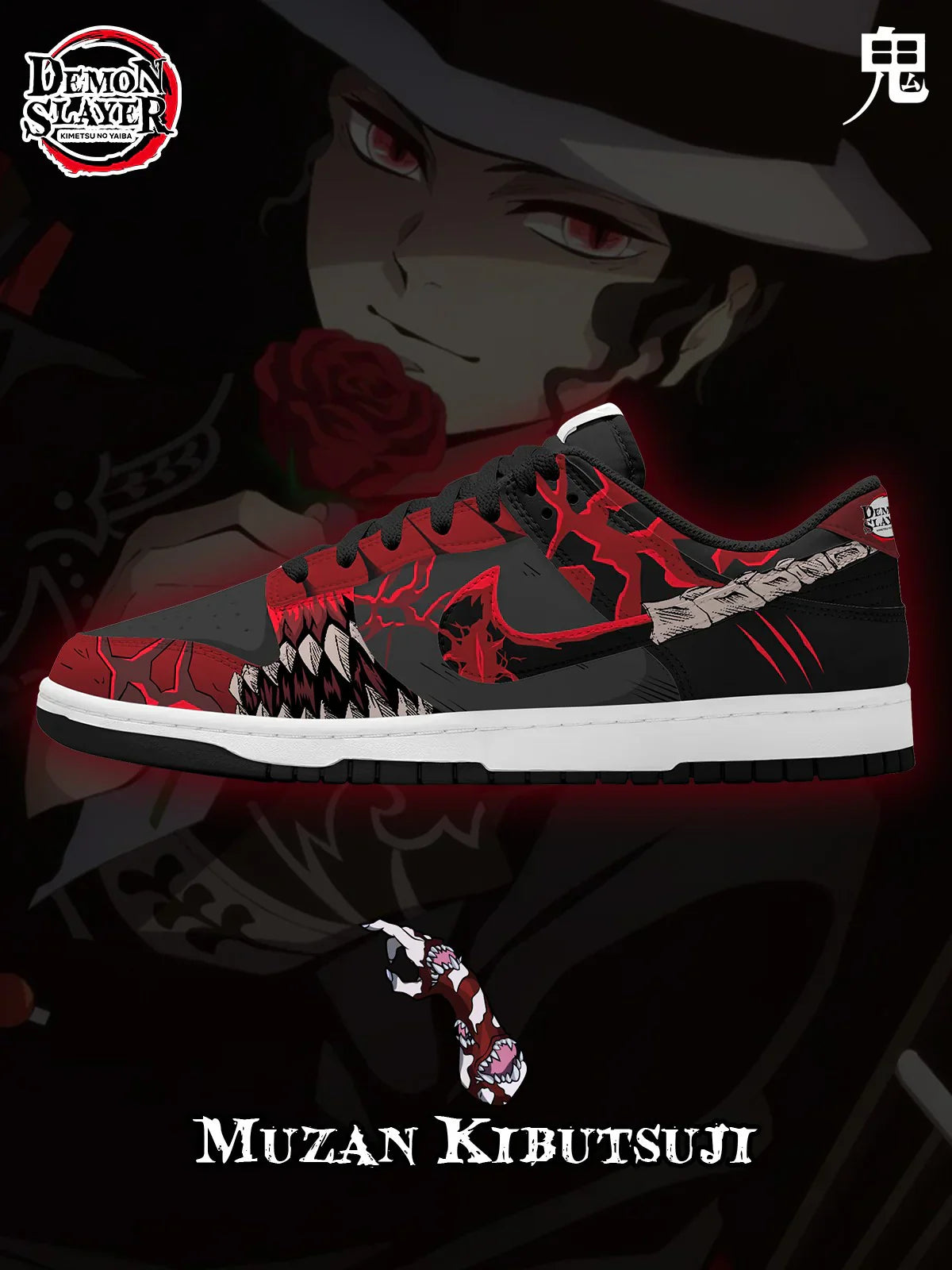 Muzan Kibutsuji Design Chaussures J1 Basses