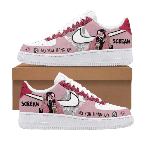 Scream No You Hang Up Pink Love Design Shoes F1