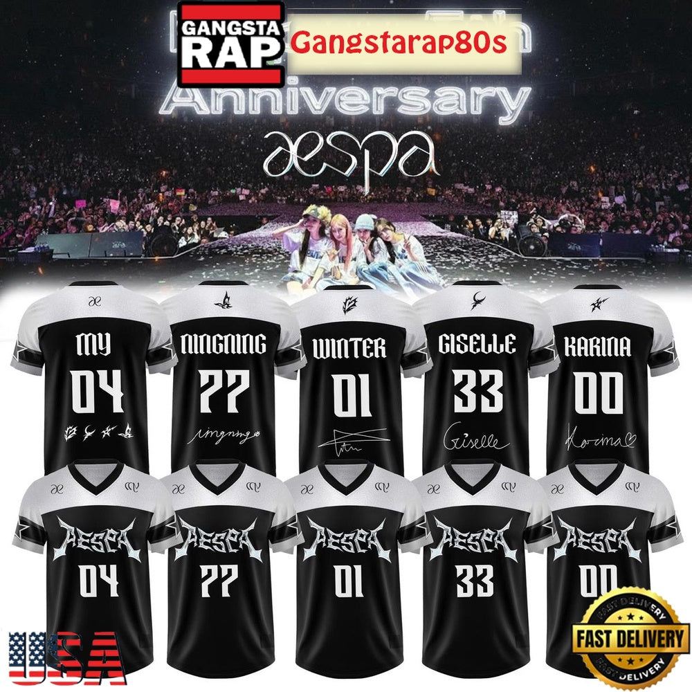 Aespa 5th Anniversary 2025 Custom Football Jersey