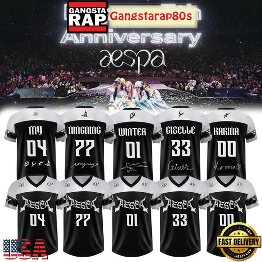 Aespa 5th Anniversary 2025 Custom Football Jersey