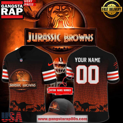 Cleveland Browns Jurassic Park 2025 Custom Football Jersey
