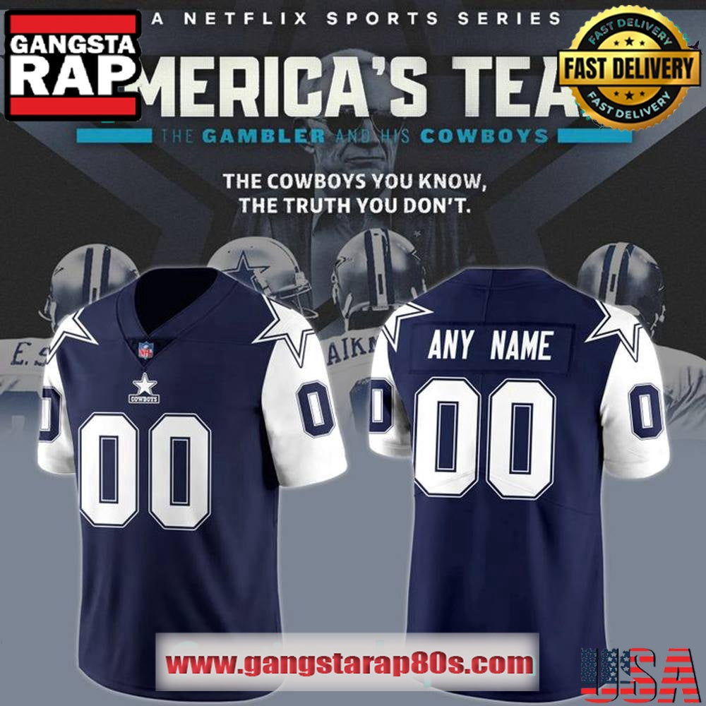 Dallas Cowboys Americas Team 1995 Throwback Retired Player Special Custom Football Jersey – Navy