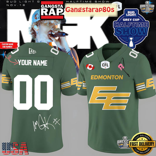 Edmonton Elks x Machine Gun Kelly 2025 Custom Football Jersey