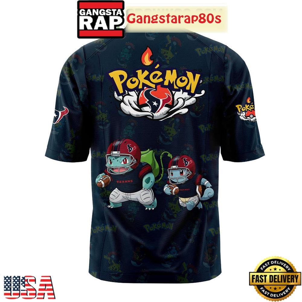 Houston Texans x Pokemon Go 2025 Black New Design Football Jersey