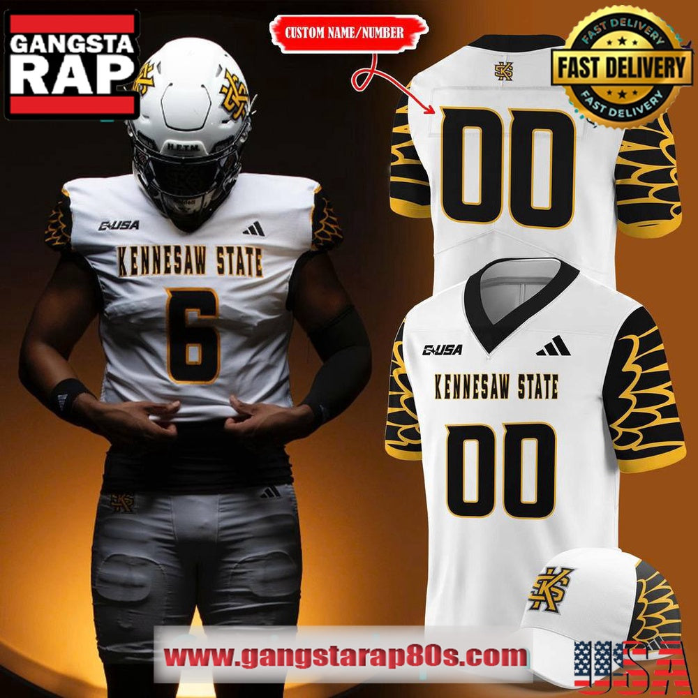 Kennesaw State Owls White Uniform Limited Edition CustomFootball Jersey