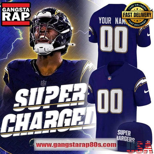 Los Angeles Chargers Super Charged Special Custom Football Jersey