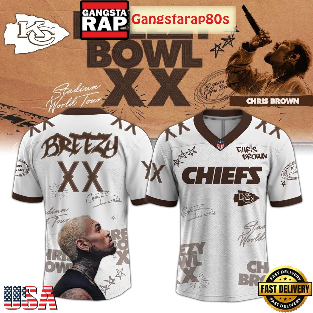 NFL All Teams x Chris Brown Breezy Bowl XX World Special Tour 2025 Football Jersey
