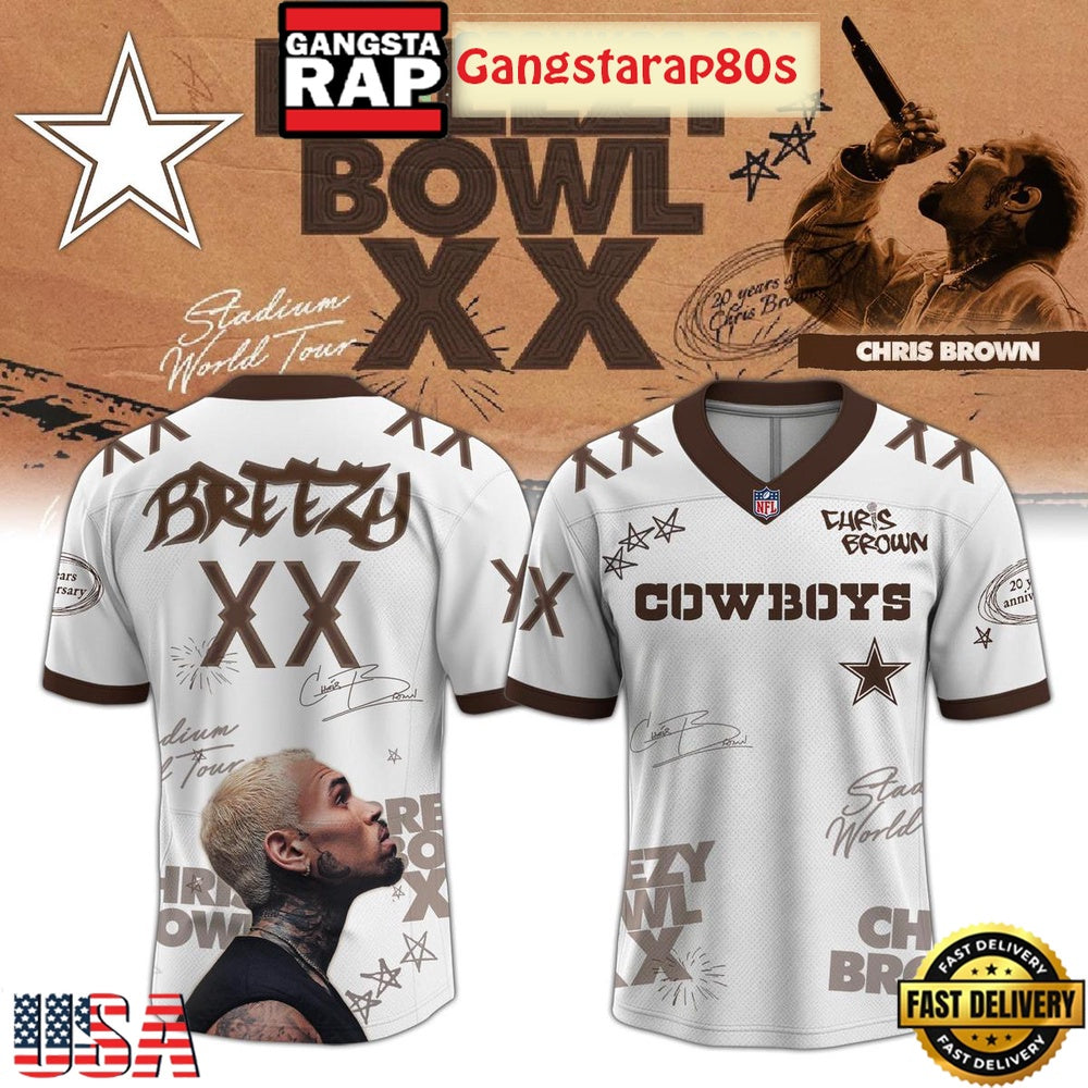 NFL All Teams x Chris Brown Breezy Bowl XX World Special Tour 2025 Football Jersey