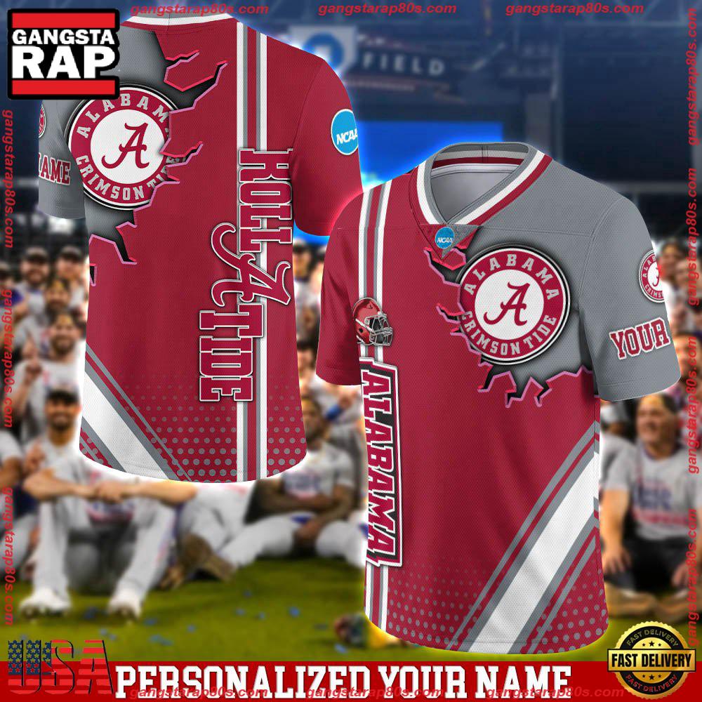 NCAA Customized Alabama Crimson Tide Team Logo Player Football Jersey Shirt