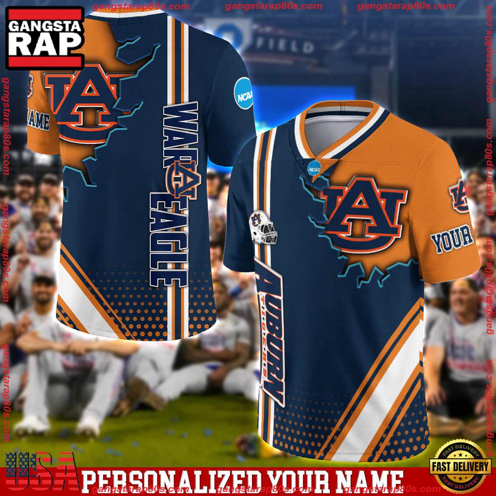 NCAA Customized Auburn Tigers Team Logo Player Football Jersey Shirt