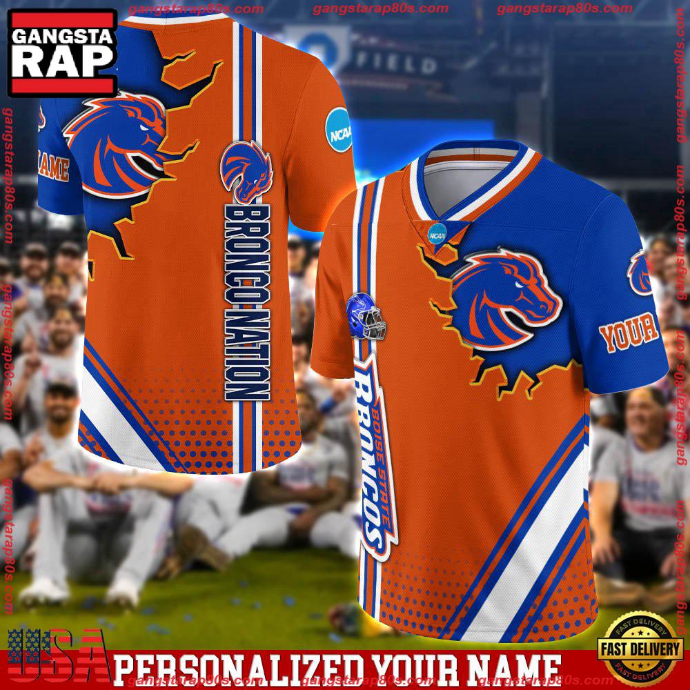 NCAA Customized Boise State Broncos Team Logo Player Football Jersey Shirt