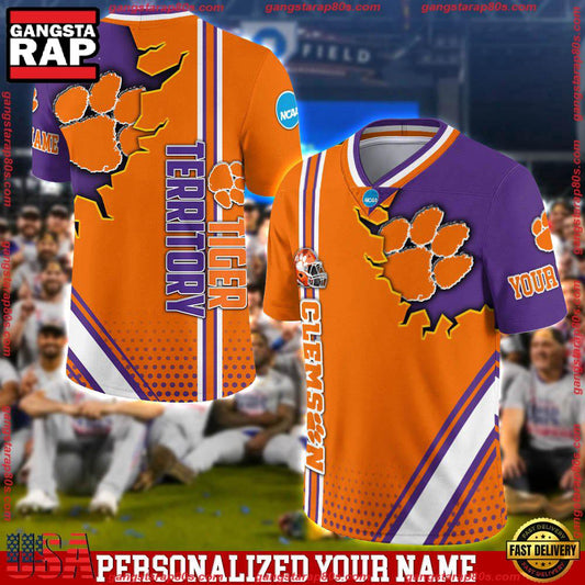 NCAA Customized Clemson Tigers Team Logo Player Football Jersey Shirt