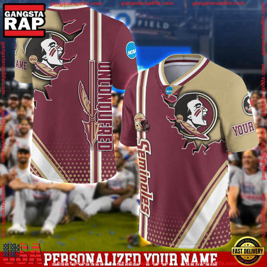 NCAA Customized Florida State Seminoles Team Logo Player Football Jersey Shirt