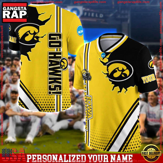 NCAA Customized Iowa Hawkeyes Team Logo Player Football Jersey Shirt