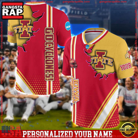 NCAA Customized Iowa State Cyclones Team Logo Player Football Jersey Shirt