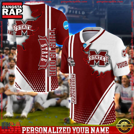NCAA Customized Mississippi State Bulldogs Team Logo Player Football Jersey Shirt