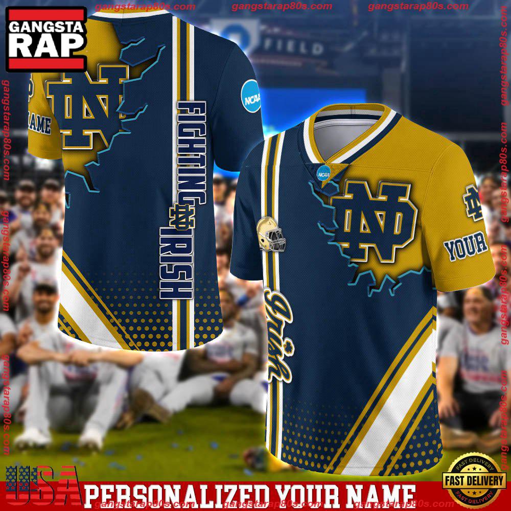 NCAA Customized Notre Dame Fighting Irish Team Logo Player Football Jersey Shirt