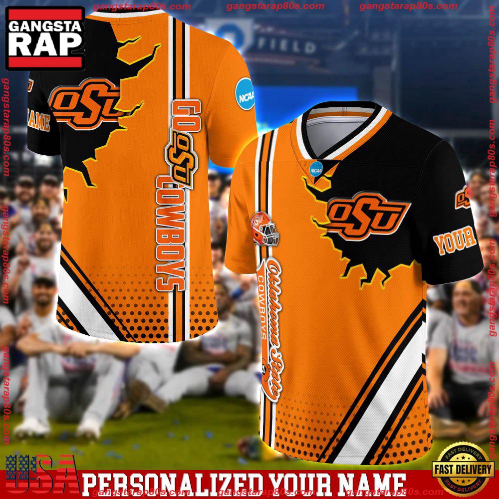 NCAA Customized Oklahoma State Cowboys Team Logo Player Football Jersey Shirt