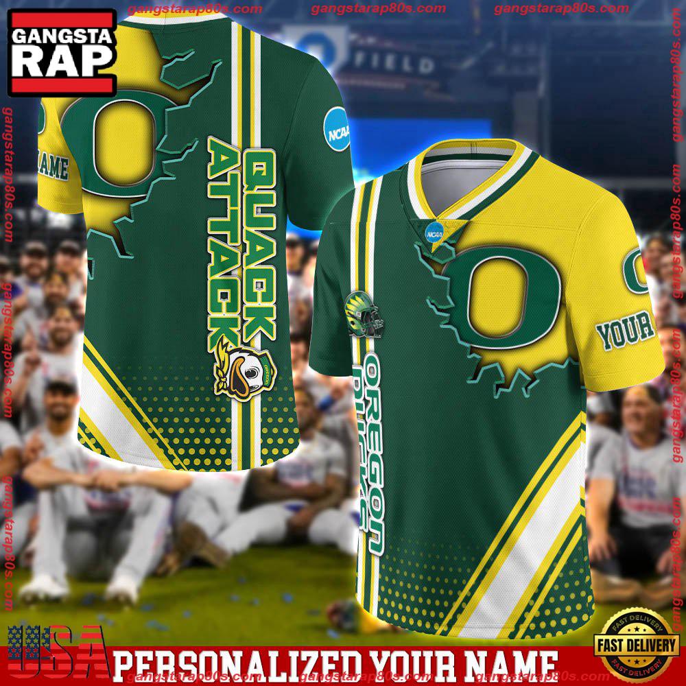 NCAA Customized Oregon Ducks Team Logo Player Football Jersey Shirt