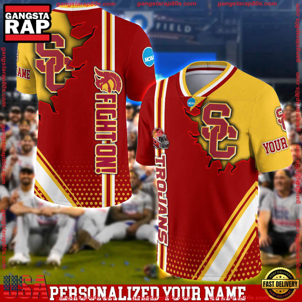 NCAA Customized USC Trojans Team Logo Player Football Jersey Shirt