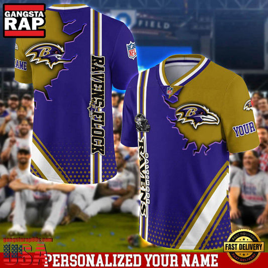 NFL Custom Name Baltimore Ravens Team Logo Football Jersey