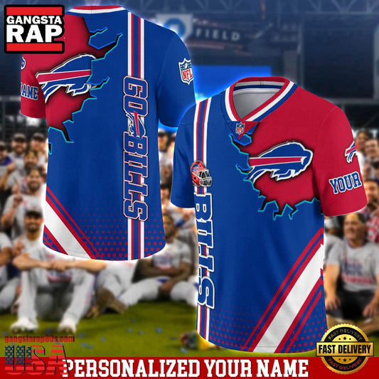 NFL Custom Name Buffalo Bills Team Logo Football Jersey