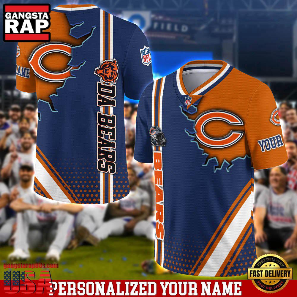 NFL Custom Name Chicago Bears Team Logo Football Jersey