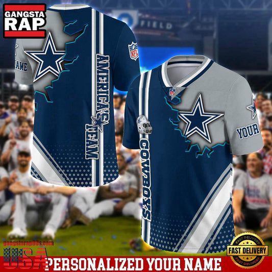 NFL Custom Name Dallas Cowboys Team Logo Football Jersey