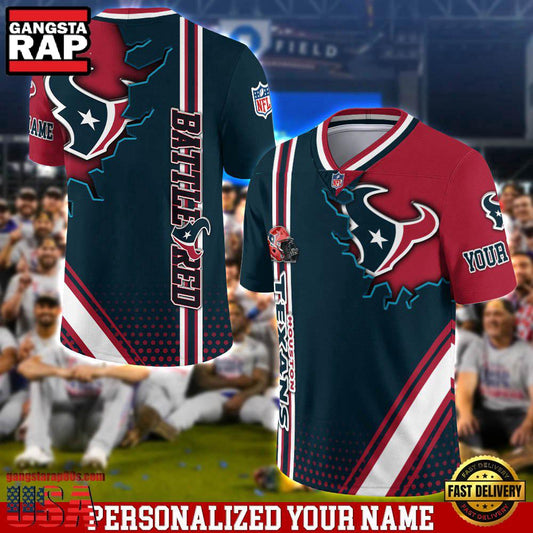 NFL Custom Name Houston Texans Team Logo Football Jersey
