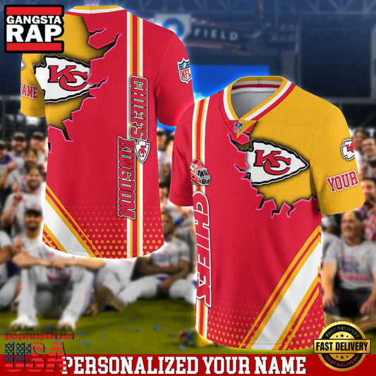 NFL Custom Name Kansas City Chiefs Team Logo Football Jersey