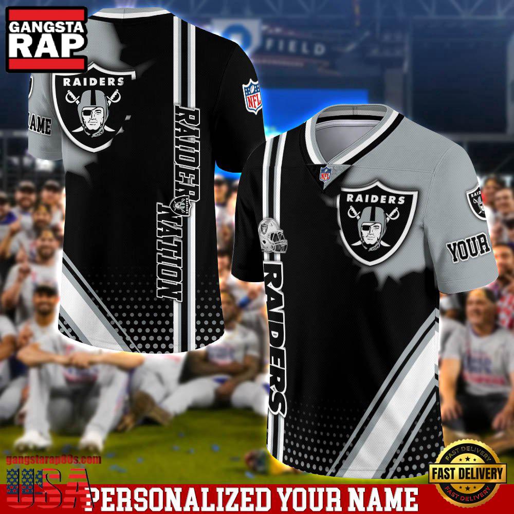 NFL Custom Name Las Vegas Raiders Team Logo Football Jersey