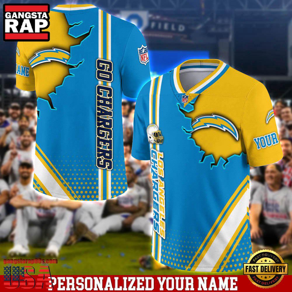 NFL Custom Name Los Angeles Chargers Team Logo Football Jersey