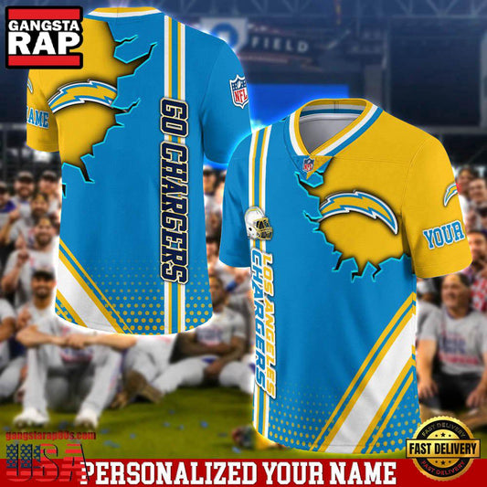 NFL Custom Name Los Angeles Chargers Team Logo Football Jersey