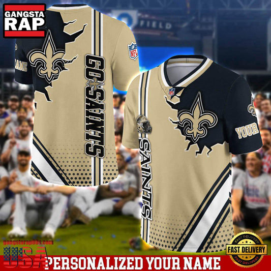 NFL Custom Name New Orleans Saints Team Logo Football Jersey