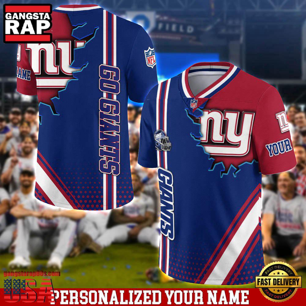 NFL Custom Name New York Giants Team Logo Football Jersey